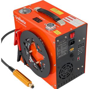 PCP Air Compressor, Max 5800 PSI / 40 MPa, 350W Motor, Water & Fans Cooling, Dual Set-Point Auto-Stop Gauge, 12V DC or 110V/220V AC Portable PCP Pump for Paintball Tanks, Airguns & Air Rifles