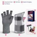 FEATOL Compression Arthritis Glove with Wrist Brace, Comfortable Fingerless Carpal Tunnel Hand Gloves for Women Night Support, Pain Relief for Rheumatoid Arthritis, Work, Typing - Right Hand, Small