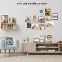 6x9 Picture Frame White, Rustic Natural 9x6in Photo/Portrait/Poster/Art Frame, Wall Hanging/Tabletop, Horizontal/Vertical Display Gallery Family Wedding Memorial Pic Frame Gift