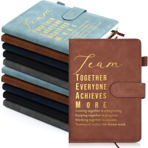 Roowest 10 Pcs Employees Appreciation Gifts Motivational A5 Leather Journal Notepad for Coworker Housekeeping Dsp Week Medical Assistant Leadership Teacher Thank You Gift(Classic Color,Team)