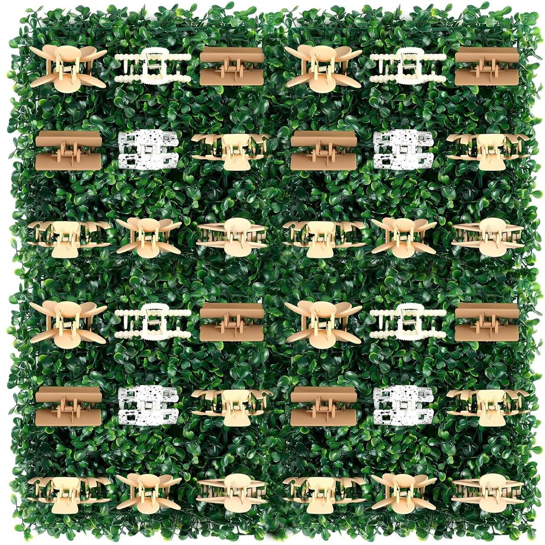 4 Pcs Green Grass Claw Hair Clip Holder grass Hair Clip hanger Organizer Display for Women Girls Wall, Door, Closet