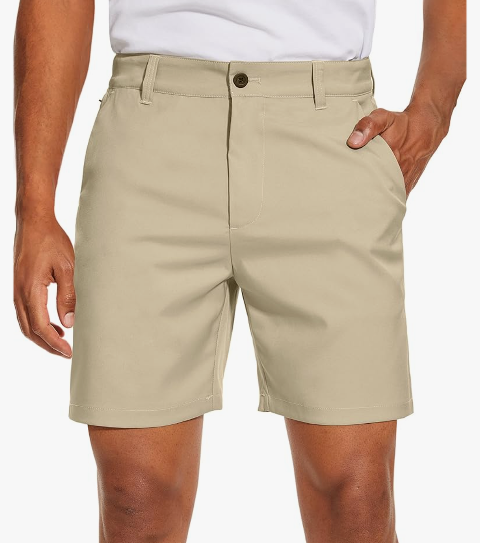 PULI Men's Golf Dress Shorts Flat Front Hybrid 7 Inch Lightweight Quick Dry Chino Casual with Pockets Size 36 PULI Men's Golf Dress Shorts Flat Front Hybrid 7 Inch Lightweight Quick Dry Chino Casual with Pockets Size 36