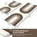 LEEVAN Rainbow Kitchen Mats for Floor Anti Fatigue,Waterproof Kitchen Rugs Sets of 2, Boho Non Slip Kitchen Rug, Cushioned Kitchen Floor Mats for Laundry Sink Office, Brown/White (17.3"x29"+17.3"x47"-0.47inch, Tan and White)