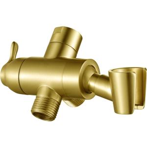 Metal Shower Arm Diverter with Handheld Mount, G1/2" 3-Way Shower Diverter Valve Bathroom Universal Showering System Replacement for Handheld Wand and Fixed Sprayer, Brushed Gold