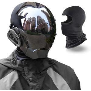 Punk Mask for Halloween, Punk Cosplay Mask with Head Covering, Fits for Cosplay, Themed Parties