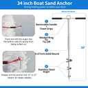 Boat Sand Anchor, 316 Stainless Steel Screw Boat Anchor with Removable Handle, Keeps Your Watercraft Securely Anchored Near Shallow Water or Sandbar