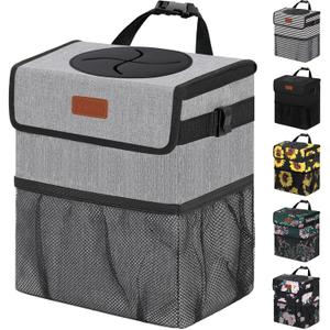 Car Trash Can Trash Bag Bin Hanging Waterproof Automotive Car Garbage Cans Leak Proof Vehicle Trash Can Grey (2.2 Gallons) Car Trash Can Trash Bag Bin Hanging Waterproof Automotive Car Garbage Cans Leak Proof Vehicle Trash Can Grey (2.2 Gallons)