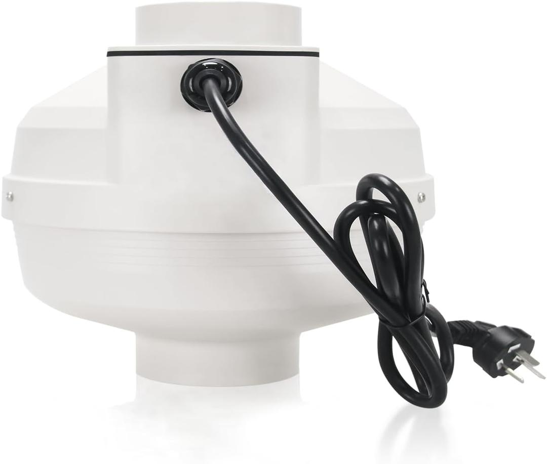 4 inch 260 CFM Radon Mitigation System Inline Duct Fan, IP67 Waterproof Electric Exhaust Fan for Indoor Outdoor, Energy Efficient Duct Fan Ventilation Equipment