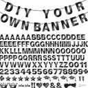 131 PCS Custom Banner DIY Letter Banners Personalized Banner for Birthday Congratulations Wedding Party Banners Black 5-inch