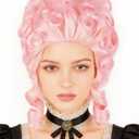 Colonial Wigs for Women Pink Victorian Court Vintage Wig Baroque Fluffy Beehive Wigs Halloween Costume Party Dress Wig