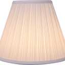Aspen Creative 59126A Transitional Empire Shape Uno Construction Lamp Shade in Pleated Cotton White, 6" Top x 12" Bottom x 9" Slant Height