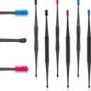 Tondiamo 6 Pieces Grips Earwax Remover Tool Spiral Silicone Reusable Ear Cleaner Soft Ear Wax Removal Picker Flexible Double Sided Head Wax Removal Kits for Olders Adult Kids(Red Blue Black)