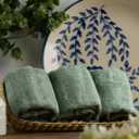 MUSH Rayon Derived from Bamboo Face Towel Washcloth | Ultra Soft, Absorbent Towel for facewash, Gym, Pool, Travel, Spa, and Yoga | 500 GSM 13 x 13 Inches | Pack of 9, Olive