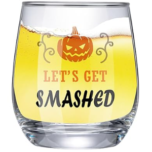 Let's Get Smashed 4 PCS  Halloween Glasses Halloween Party Drinking Cups 4 Glass Cups 