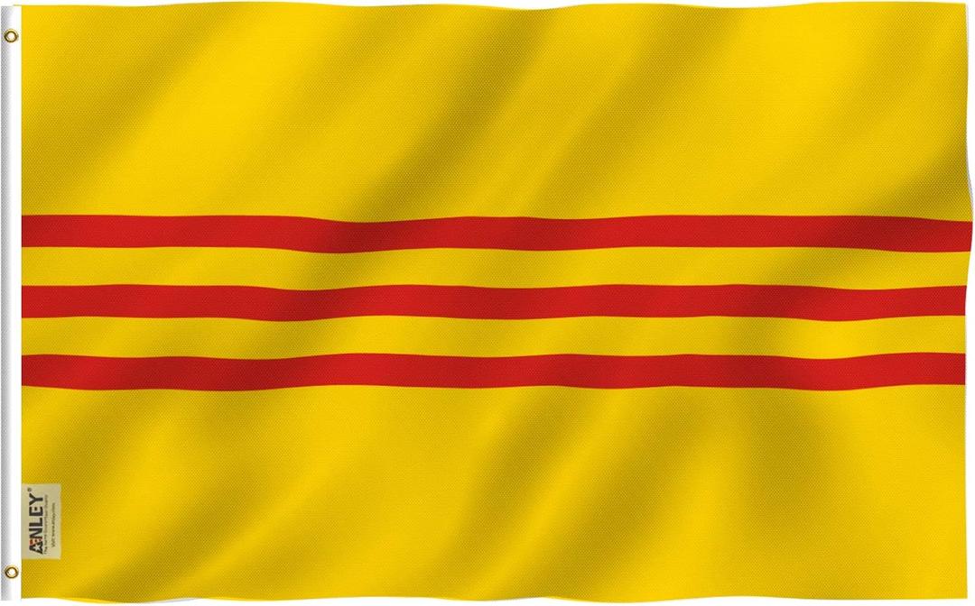 ANLEY Fly Breeze 3x5 Foot South Vietnam Flag - Vivid Color and Fade Proof - Canvas Header and Double Stitched - South Vietnamese Flags Polyester with Brass Grommets 3 X 5 Ft