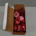 Aoriher 24 Pcs Christmas Candy Cane Ornament Plastic Peppermint Candy Cane Christmas Decorations Xmas Hanging Lollipop Pattern Decorations with Rope for Xmas Holiday Festival Decor(Vivid Style)