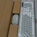 Wireless Keyboard and Mouse Combo, Full-Sized Wireless Keyboard and Adjustable DPI Mouse, 2.4GHz USB Receiver, Silent Keyboard and Mouse for PC, Windows, MAC, Desktop, Laptop (Avocado Green)