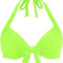 Ocean Blues Women's Push Up Bikini Top Halter Swimsuit Top (Medium, Black)
