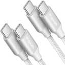 Etguuds White USB C to USB C Cable 3ft, 2-Pack 60W USBC to USBC Cord, Type C to C Charger Cable Fast Charging for iPhone 17 16 15 Pro Max Plus Air, Samsung Galaxy S25 S24 S23, for MacBook/iPad, Pixel
