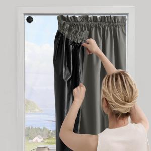 NICETOWN Renter Friendly Portable 100% Blackout Curtains 78 inch Length, Lightweight Sleep Improving Travel Window Treatments Thermal Insulated with Suction Cups for Bedroom, Grey, 1 Panel, W52 x L78