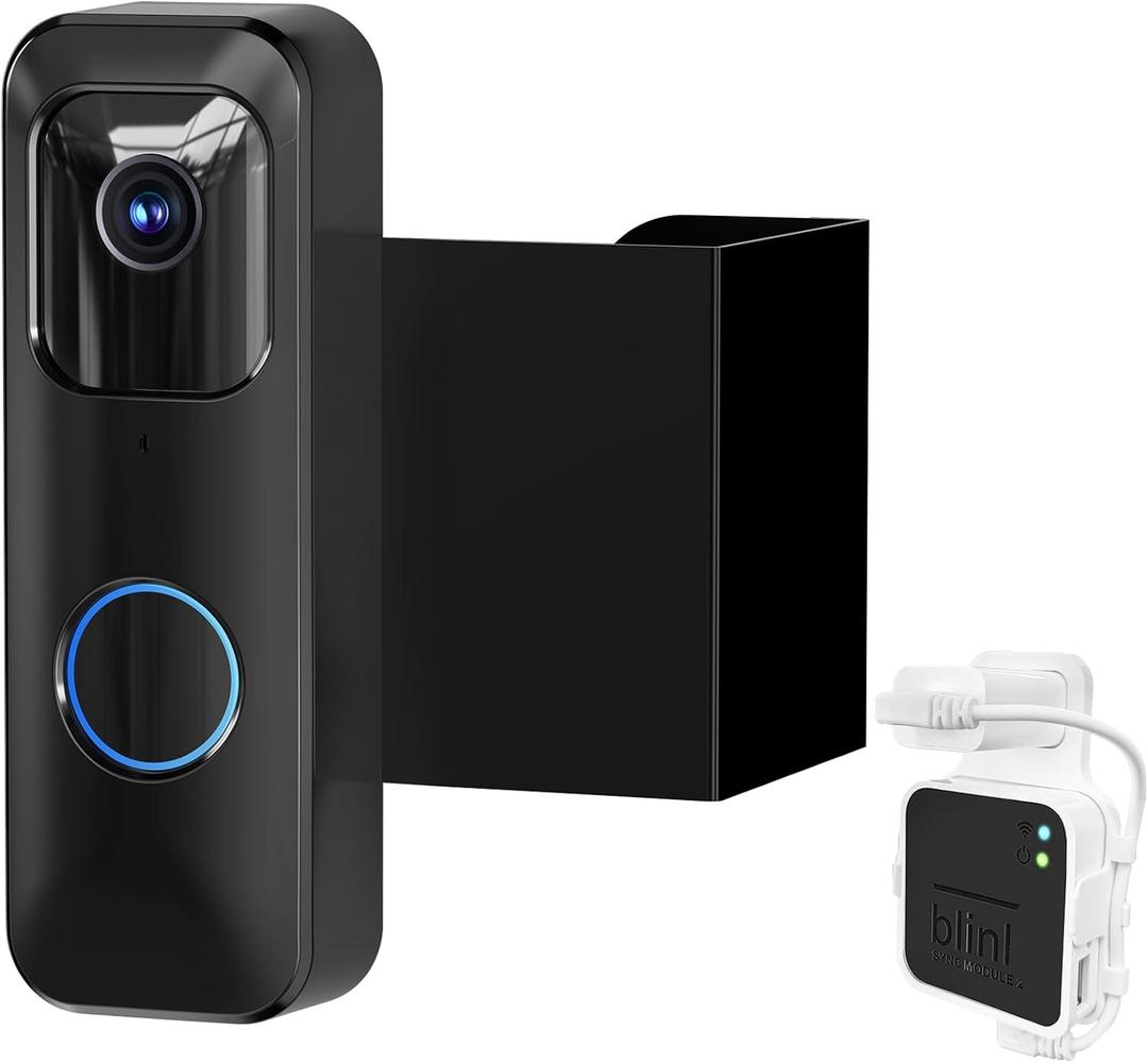 Blink Doorbell Mount, Anti-Theft Video Doorbell for No-Drill Mounting Bracket, Not Block Doorbell Motion Sensor, Doorbell Bracket Accessories for Houses Apartments Rentals (Black) (Black)