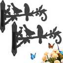 Kingsyard 2-Pack Wall Plant Hangers Outdoor Indoor, 8 Inch Heavy Duty Solid Metal Brackets with Bird Design, Anti Rust Plant Hooks for Plants, Bird Feeders, Lanterns, Wind Chimes, Bluebird Design