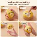 Dumpling Squishy Toy with Bubble Blowing Feature, Squishy Dumpling Stress Relief Toy, Cute Bao Bun Squeeze Toy with Steamer Box, Soft Sensory Fidget Desk Toy Gift (1, Yellow)