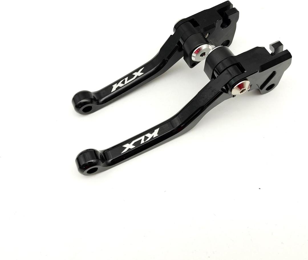 OEM Replacement Brake Clutch Levers for Kawasaki KLX110 (2002-2025) | KLX110L (2010-2025) CNC Aluminum Adjustable Handlebars | Motorcycle Control Lever Set with Easy Install (Glossy, Black)