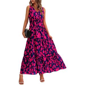 BTFBM Women Summer Dresses Casual Sleeveless Floral Maxi Dresses (XXL)
