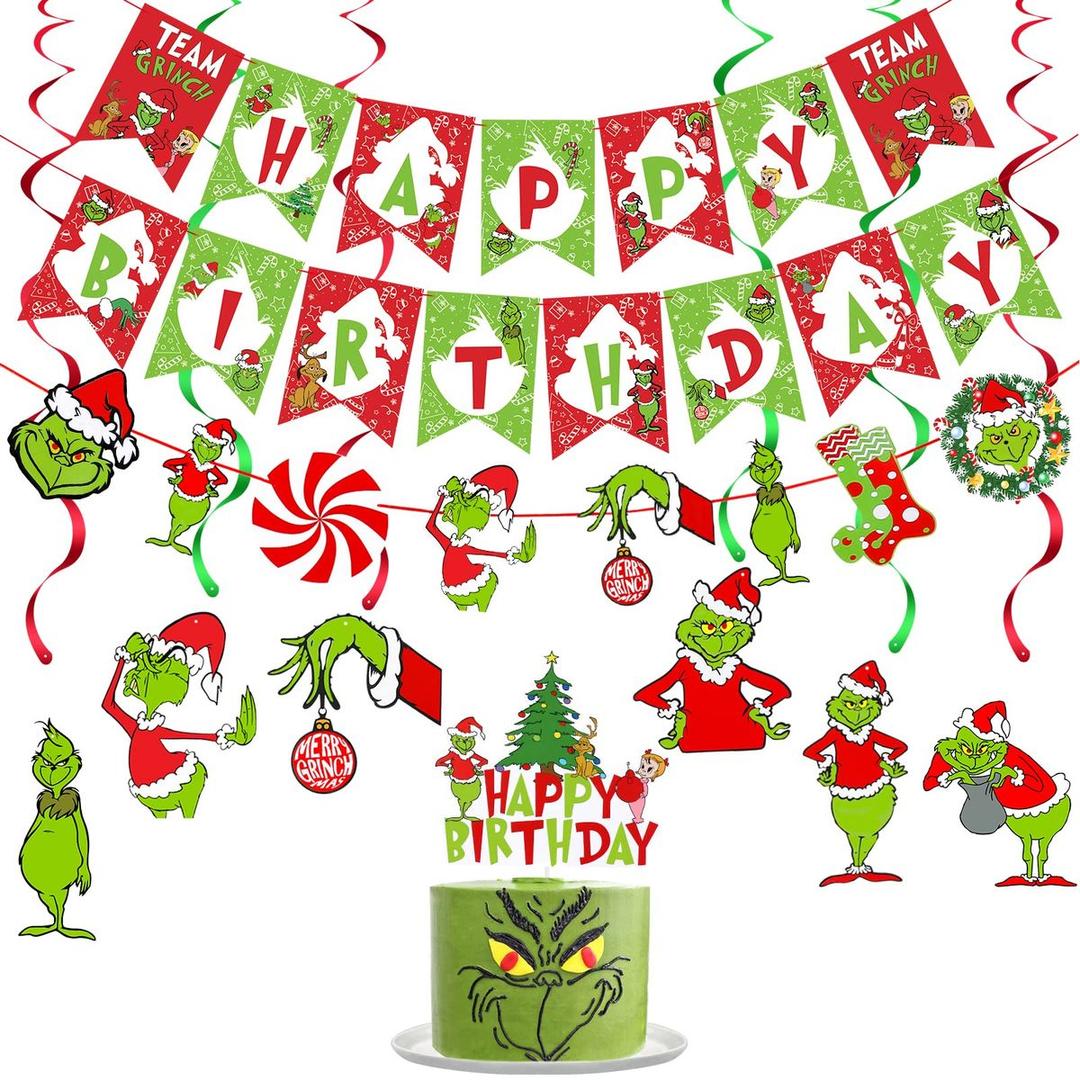 Green Monster Christmas party decoration,holiday decorations for families, schools and offices, Green Monster birthday party decorations.