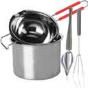 Stainless Steel Double Boiler Melting Pot with Heat Resistant Handle, Large Capacity Chocolate Melting Pot for Butter Candy Butter Cheese, Candle Making (1000/2200ML)