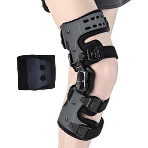 OA Unloader Knee Brace - Arthritis Pain Relief, Osteoarthritis, Bone on Bone Knee Joint Pain, Cartilage Defect Repair, Avascular Necrosis Hinged,Degeneration (Gray Right)