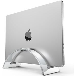 Acrylic Vertical Laptop Stand for Desk,Acrylic Invisible Desktop Notebook Dock,Vertical Laptop Holder Space-Saving Organizer for All MacBook, Surface, Samsung, HP, Dell