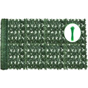 Artificial Ivy Privacy Fence Wall Screen,240X40in Privacy Fence Panels Privacy Fencing Faux Greenery Backdrop Ivy Vine Leaf Hedges Grass Fence Panels for Patio, Balcony, Garden, Backyard