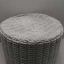 Round Stuffed Pouf Ottoman for Foot Rest, Storage Ottoman Pouf Foot Stool Cushion, Faux Fur Poufs with Foam Chunk Filling, 26 X 18 Inch Floor Chair for Living Room Bedroom Home Decor, Light Gray