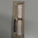 V-MORO Resin Band Compatible with Apple Watch Series 7/8/9/10/11 41/40/38/42mm, Women Fashion Strap for iWatch Series 6/5/4/3/2/1/SE, Lightweight Bracelet Wristband Replacement, Ivory White-Rose Gold