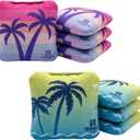 Professional Dual Sided Cornhole Bags- 16 oz 6x6 w/Premium Resin Fill - Official Tournament Slide/Stick Pro Bean Bags - Regulation/Approved