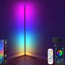 Corner Floor Lamp, 60Smart RGB LED Ambient Floor Lamp with App and Remote Control,16 Million Colors, Music Sync, Timer, Color Changing Mood Lighting for Living Room and Bedroom