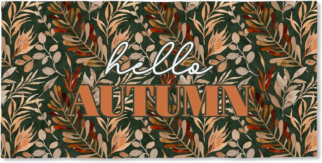 Fall Beach Towel 30x60 Inch, Hello Autumn Vintage Botanical Oversized Bath Pool Swim Towels Blanket for Bathroom Travel Swimming Camping Picnic Sport, Fall Bathroom Decor