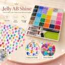30,000Pcs 30 Colors Jelly AB Rhinestones for Bedazzling, 3mm Resin Flatback Gems All-in-One Bedazzling Kit with 4Pcs B-7000 Glue, Pickup Pen, Tweezers & Trays for Crafts, Nails, DIY, Large Pack +