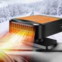 12V 200W Car Heater,2-in-1 Defroster & Defogger,Portable Car Heaters for Vehicle,Car Defroster Windshield Heater that Plugs into Cigarette Lighter with 360 Rotatable Base (Orange)