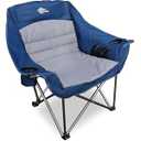 Bolosy Oversized Camping Chair Portable Folding Camping Chairs with Side Pocket Cup Holder and Carry Bag Heavy Duty Outdoor Camping Chairs for Adults, Fishing, Sports, Trip, Support 500lbs, Blue