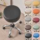 SZJIAHTM 4 Pcs PU Leather Dustproof Round Bar Stool Covers Waterproof Round Bar Stool Seat Covers Bar Chair Seat Covers for Home Restaurant Chair Furniture Protector