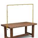 Over The Table Rod Stand with Clamps  Adjustable Table Arch Stand, Metal Table Rod for Wedding, Birthday, Halloween, and Christmas Decorations (29"97" Length, 26"42" Tall, Gold)