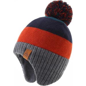 LMLALML Boys Winter Hat Earflap Knitted Beanie for Kids Warm Fleece Lined Thicken Hat for Baby (3-5T, Orange)