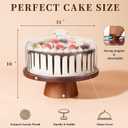 VIVIRBIEN Wooden Cake Stand with Lid, Acacia Cake Stand with Glass Dome, 11-Inch Versatile Dessert Stand with Strong Magnetic Pedestal, Cake Holder for Birthday/Kitchen/Party/Charcuterie