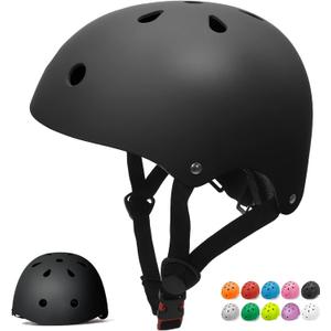Glaf Toddler Helmet for 2-8 Years Kids Bike Helmets Baby Girls Boys Multi-Sport Adjustable Skateboard Bicycle Helmet Lightweight 3 Sizes for Toddler to Youth 8-14 (Black)