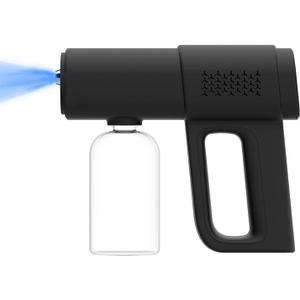 Professional Fogger Machine, 380ml Wireless Nano Sprayer Gun, Rechargeable ULV Atomizer with Blue Light for Touchless Cleaning