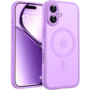 TOCOL for iPhone 17 Case, Full Camera Protection, Built-in Magnetic Ring, Compatible with Magsafe Charger, Drop Protection, Translucent Matte Phone Case for iPhone 17 6.3 inch (Light Purple)
