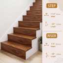 2 Set 4 Pcs Vinyl Stair Tread & Riser Kit, Waterproof Scratch Resistant